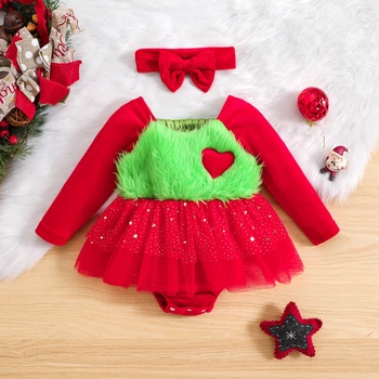 Рождественские наряды MALCIKLO для маленьких мальчиков и девочек, комбинезон с длинными рукавами и штаны на подтяжках