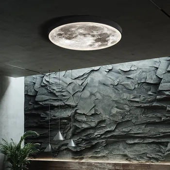 Универсальный Светодиодный потолочный светильник с регулируемой яркостью 3 цветов 2023 Creative Moon Light для спальни, гостиной, приложения 