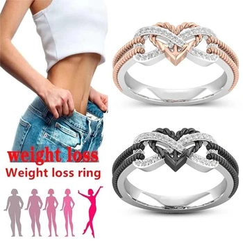 Кольца с сердечками из черного и розового золота для женщин, кольцо для похудения, Кольцо для магнитотерапии, Энергия йоги, подарок на День Святого Валентина, День рождения.