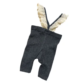 Приятный комбинезон для новорожденных девочек Cutie Pie с изящными кружевными деталями и эластичными трикотажными брюками на подтяжках для создания очаровательного нижнего наряда