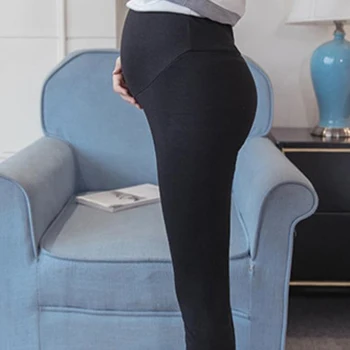 Однотонные брюки для беременных женщин, эластичные Тонкие Обтягивающие брюки для беременных, леггинсы для беременных с поддержкой живота