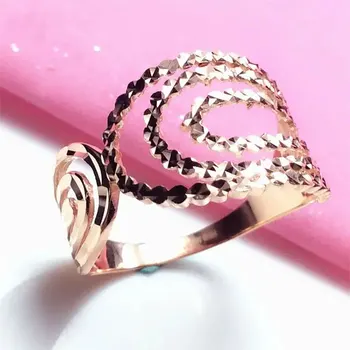 Женские кольца из фиолетового и позолоченного 14-каратного розового золота неправильной геометрической формы, открытые, полые, простые украшения для помолвки в стиле панк.