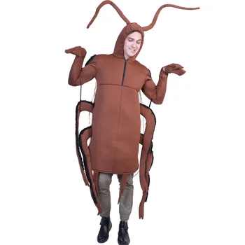 Забавный костюм на Хэллоуин для взрослых и детей, цельный костюм с тараканом одинакового размера, сценический костюм для косплея на вечеринку