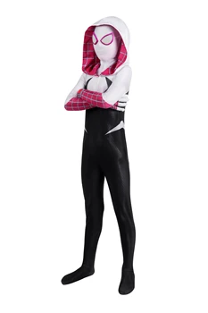 Комбинезон с принтом, детский костюм для косплея Гвен-Паука, Костюм Героя Зентаи на Хэллоуин