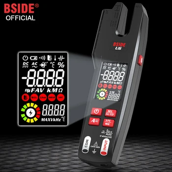 BSIDE USB Зарядный Вилочный Измеритель Цифровой Зажим Амперметры Профессиональный Тестер Переменного Постоянного Тока Автоматический Цифровой Мультиметр Vol Meter True RMS