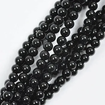 Круглые бусины из черного агата 4 мм длиной 15,5 дюйма, ювелирные изделия для женщин, изготовление подарков D049