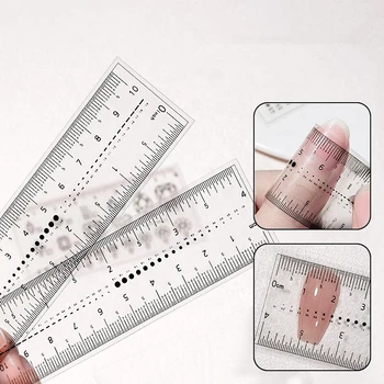 5 шт./компл. Мягкая Гибкая Прозрачная шкала для измерения дизайна ногтей, линейка для маникюра, Аксессуары для дизайна ногтей