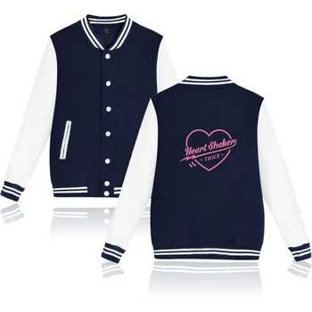 Толстовка Kpop Twice Heart Shaken, бейсбольная куртка, женская осенне-зимняя униформа Harajuku, пальто, Мужские хлопковые куртки, топы