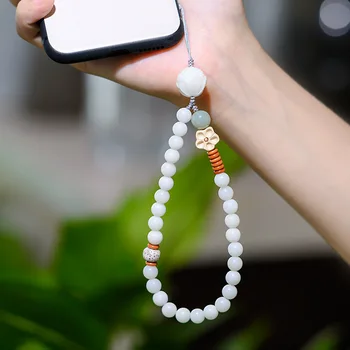 Белый нефритовый браслет bodhi root bodhi son hand string lotus мобильный телефон веревочная цепочка Китайский стиль искусства свежие украшения женский подарок