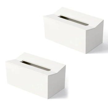 2X Крышка коробки для кухонных салфеток, держатель для салфеток, коробка для бумажных полотенец, настенный контейнер для салфеток, диспенсер для салфеток, белый