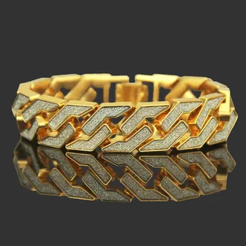 Стильный инкрустированный кристаллами Геометрический браслет в стиле хип-хоп, Широкая цепочка 2 стиля