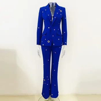 2023 Star Fashion Новый костюм для тяжелой промышленности с металлическим отверстием на одной пуговице, пальто, брюки, комплект из двух