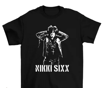 Редкая футболка Nikki Sixx - унисекс из хлопка черного цвета S-234Xl Fn1232