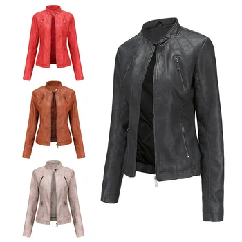 Европейская новая женская популярная короткая кожаная куртка женская тонкая куртка весенне-осенняя куртка кожаная куртка