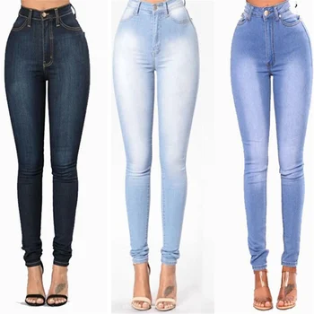 Новейшие поступления, модные джинсовые узкие брюки Hot Lady, джинсы-стрейч с высокой талией, тонкие джинсы-карандаш, женские повседневные джинсы