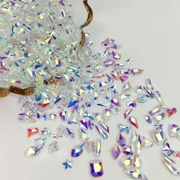 100 шт./лот Разноцветные Стразы с бриллиантами для ногтей 3D Aurora Flatback Glass Crystal для нейл-арта, украшения для маникюра со стразами