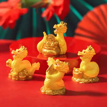 Портативное украшение в виде дракона, Очаровательные китайские новогодние фигурки драконов, Очаровательные микроландшафтные украшения для домашнего декора комнаты