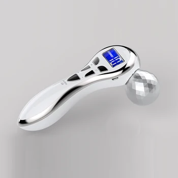 4D Микротоковый роликовый массажер для лица, перезаряжаемый через USB, для подтяжки лица, косметический роликовый массаж тела для борьбы со старческими морщинами, для похудения лица