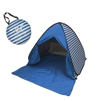 Пляжная палатка в полоску, устойчивая к ультрафиолетовому излучению, быстрозажимная палатка для 2-3 человек