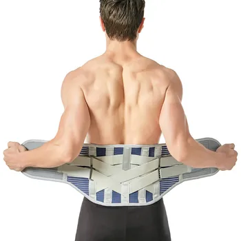 Поясничный пояс для поддержки спины, грыжа межпозвоночного диска, Ортопедический бандаж для поддержки талии со съемными накладками на двойной натяжной ремень и стальными шинами