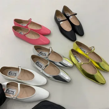Корейская версия 2023 года, нишевые туфли на плоской подошве, французские туфли Mary Jane в стиле ретро, женские туфли Lefu, замшевые туфли на плоской подошве