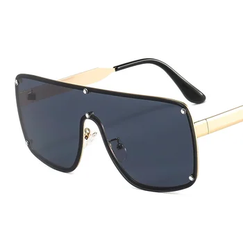 2021 Новые модные солнцезащитные очки с квадратным экраном, мужские и женские, Роскошная оправа из металлического сплава, черные линзы для ПК, Простота, Прохладные градиенты, Солнцезащитные очки