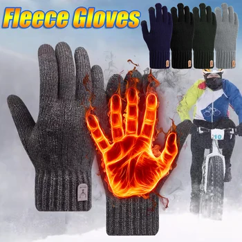 Новые Кашемировые перчатки, Зимние теплые варежки с пятью пальцами, модные мужские перчатки для катания на лыжах, велосипеде, мотоцикле, Холодостойкая перчатка для пальцев