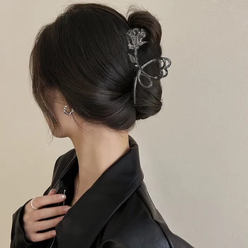 2023 Корейская мода Y2K Rose Винтажные Заколки для волос Женские Металлические Цветы Изысканные Элегантные Аксессуары для волос для женщин