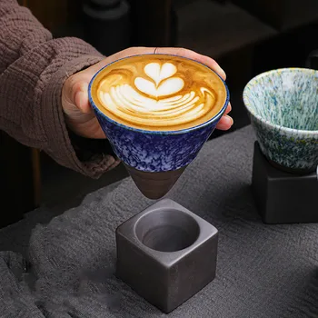 Керамическая чашка для эспрессо, креативная глазированная чашка для чая ручной работы с толстым керамическим дном для домашнего бара в офисе