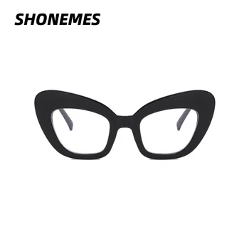 Оправа для очков SHONEMES с анти-синим светом, Кошачий глаз, женские ретро-дизайнерские Негабаритные оправы для оптических очков для работы за компьютером