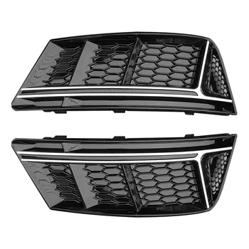 Для-Audi A4 B9 Стандартный бампер 2016-2019 Передний бампер Крышка противотуманной фары Отделка противотуманных фар Сотовыми сетчатыми решетками