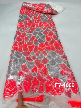 Новейшие бусины, Африканское кружево 2023, Высококачественные блестки, вышивка из французского тюля в нигерийском стиле для женского платья