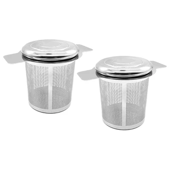 6 упаковок фильтров для чая с рассыпчатым листом, корзина для чая из нержавеющей стали, фильтры для чая, ситечко для заваривания чая круче для подвешивания к чайникам