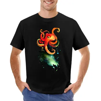 Космический осьминог, создающий Galaxy Ink | футболки с морскими существами, футболки с кошками, мужские футболки с графическим рисунком, комплект мужских футболок