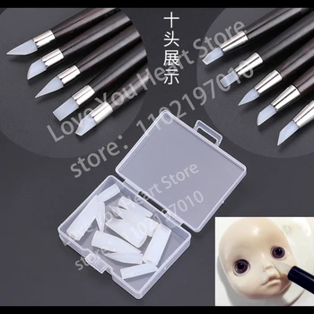 Инструмент для маркировки головы куклы из мягкой глины OB11, ручка с мягкой головкой, двойная ручка для маркировки, Инструменты для куклы для удаления отпечатков пальцев своими руками