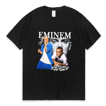 Футболка Eminem для мужчин 90-х годов, Винтажная Футболка Harajuku cool Rick в стиле Хип-Хоп, летняя Футболка Оверсайз с коротким Рукавом, Модные Топы Для Женщин