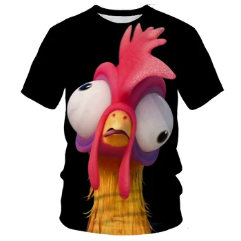 Новая футболка с 3D-принтом с нейтральным модным рисунком 2023, забавная крутая футболка с цыпленком, летняя футболка с коротким рукавом, самая полная