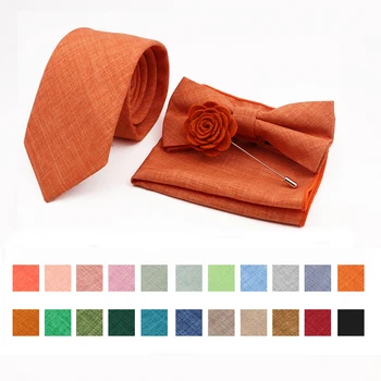 Мужские Классические галстуки 27 цветов, набор брошей-бабочек, хлопковые галстуки, костюм зелено-красного цвета для жениха, деловые аксессуары для свадебной вечеринки, подарки