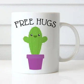 Кофейная кружка Cactus Free Hugs Funny Coffee Cup - Забавная Кофейная чашка