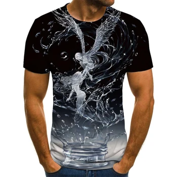 Забавная футболка с 3D принтом капли воды 2023, новая модная футболка в уличном стиле, мужская одежда, Harajuku, уличная одежда, футболка, мужская