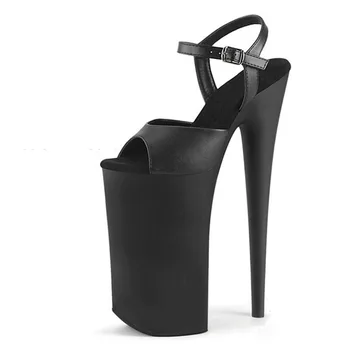 Новая матовая черная женская обувь на платформе Сексуальное сценическое шоу 10 дюймов 26 см Высокие каблуки Ночной клуб Сандалии для танцев на шесте Party Club Modern