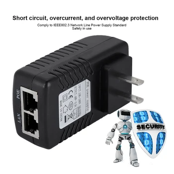 48V/0.5A POE адаптер Ethernet Адаптер PoE Источник питания для IP-камеры 100-240 В