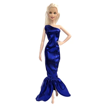 NK 1 комплект, модная синяя юбка-русалка, блестящее платье на каждый день, современная одежда для куклы Барби, аксессуары, Кукольный домик, детская игрушка