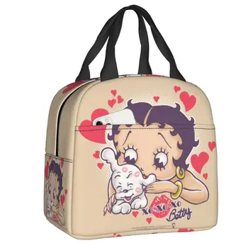 Женская сумка для ланча Boop Bettys With Puppy с изоляцией Портативный термоохладитель Bento Box для работы, пикника, путешествий, ланч-бокс для еды