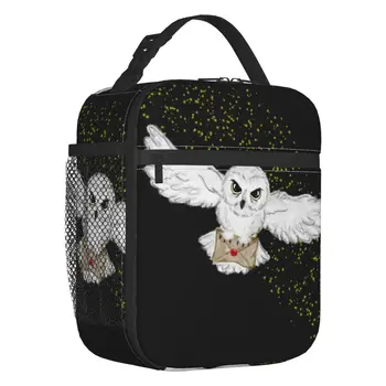 Сумка-тоут Owl Flight, изолированная сумка для ланча для женщин, портативный кулер Witch Magic, термальная коробка для бенто для детей, школьников