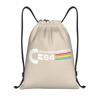 Commodore 64 Сумка на шнурке Мужская Женская Складная Спортивная сумка для тренажерного зала C64 Amiga Рюкзаки для хранения компьютерных тренировок