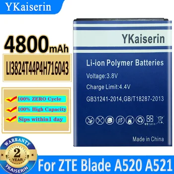4800 мАч YKaiserin Аккумулятор Li3824T44P4h716043 Для Мобильного Телефона ZTE Blade A520 A521 BA520 Bateria
