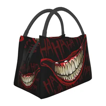 Joker Smile Haha-Bolsa de almuerzo con aislamiento térmico para mujer, bolso de almuerzo con Payaso divertido para oficina, caja