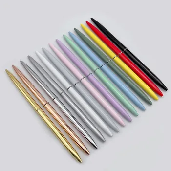20шт Металлическая шариковая ручка для бизнеса, Офисная реклама, Подарочные канцелярские принадлежности, шариковая ручка из розового золота, 0,7 мм, чернила для заправки, черный