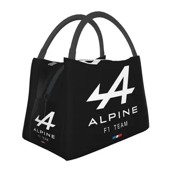 Мужские сумки для ланча с логотипом Alpine F1 Team, Изолированный Холодильник, Переносная Холщовая сумка для пикника, Дорожная сумка для еды